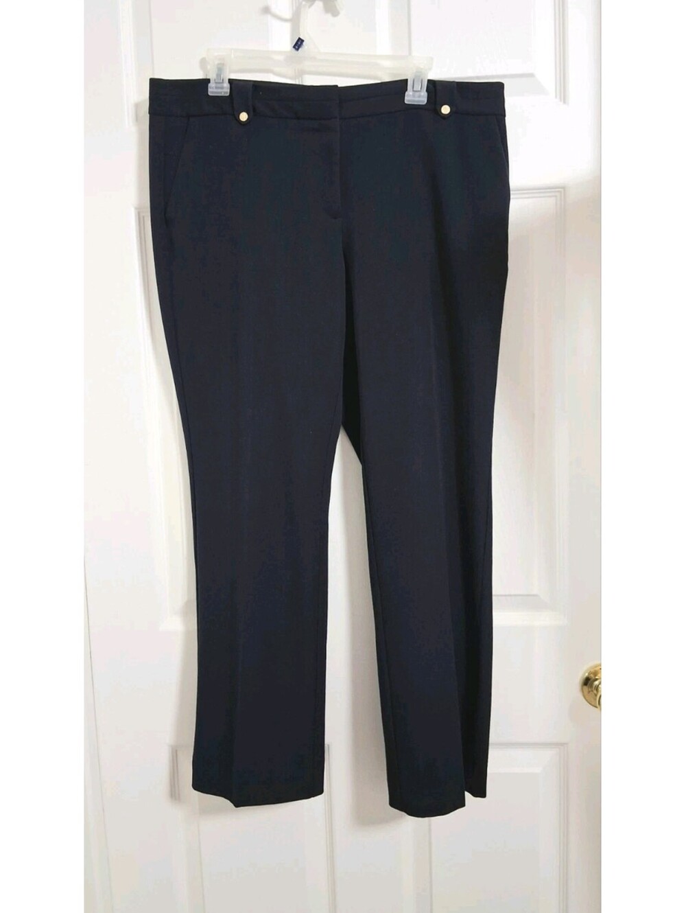 Anne Klein, Navy, Women's Dress Pants, Flat Front, Branded, Zip, EUC,  Size 16